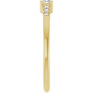 14K Yellow Gold 3x2 mm Straight Baguette Ring Mounting – image 7