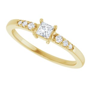 14K Yellow Gold 3x3 mm Square Ring Mounting – image 8