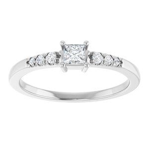 14K X1 White Gold 3x3 mm Square Ring Mounting – image 5