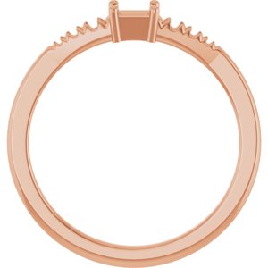 18K Rose Gold 3x3 mm Square Ring Mounting – image 4