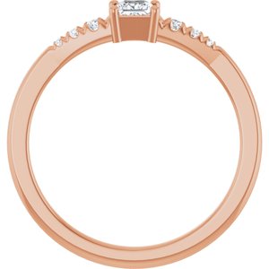 18K Rose Gold 3x3 mm Square Ring Mounting – image 3