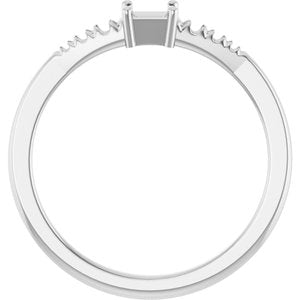 14K White Gold 3x3 mm Square Ring Mounting – image 4