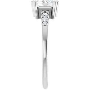 Platinum 7.5x5.5 mm Emerald Ring Mounting – image 7