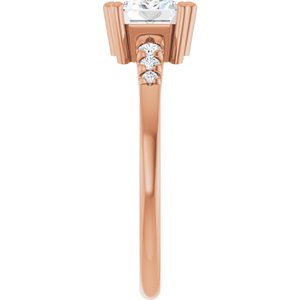 14K Rose Gold 7.5x5.5 mm Emerald Ring Mounting – image 7