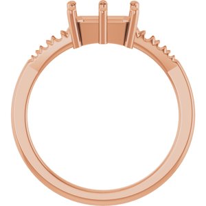 14K Rose Gold 7.5x5.5 mm Emerald Ring Mounting – image 4