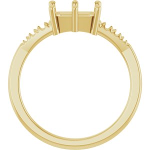 10K Yellow Gold 7.5x5.5 mm Emerald Ring Mounting – image 4