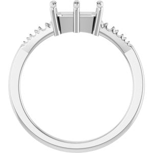 Continuum Sterling Silver 7.5x5.5 mm Emerald Ring Mounting – image 4