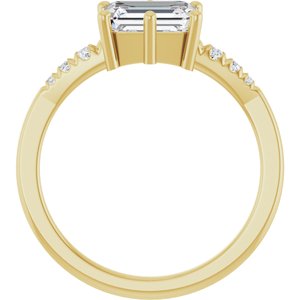 10K Yellow Gold 7.5x5.5 mm Emerald Ring Mounting – image 3