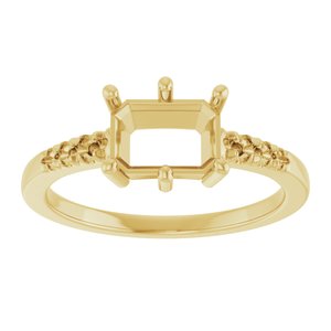 10K Yellow Gold 7.5x5.5 mm Emerald Ring Mounting – image 6