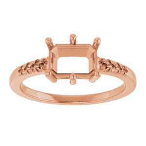 10K Rose Gold 7.5x5.5 mm Emerald Ring Mounting – image 6