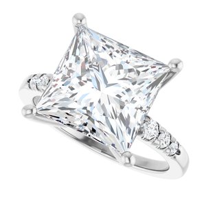 Platinum 10x10 mm Square Ring Mounting – image 8