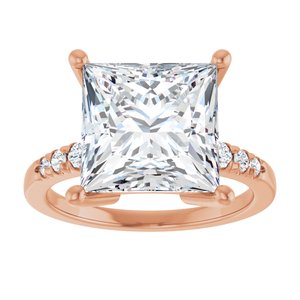 10K Rose Gold 10x10 mm Square Ring Mounting – image 5