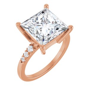 18K Rose Gold 10x10 mm Square Ring Mounting