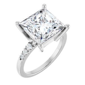 Sterling Silver 10x10 mm Square Ring Mounting