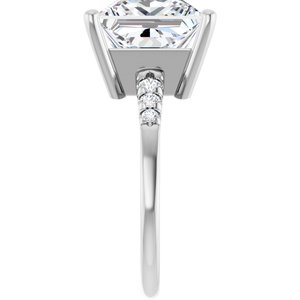 14K White Gold 10x10 mm Square Ring Mounting – image 7