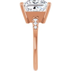 18K Rose Gold 10x10 mm Square Ring Mounting – image 7