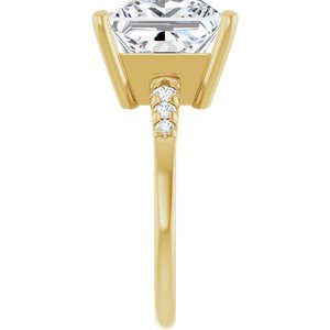 14K Yellow Gold 10x10 mm Square Ring Mounting – image 7