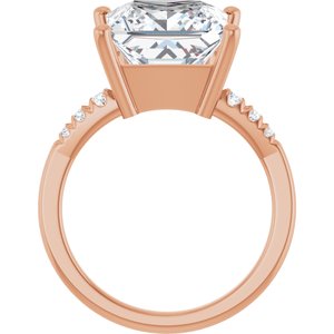 10K Rose Gold 10x10 mm Square Ring Mounting – image 3