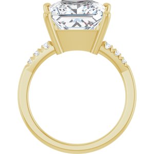 14K Yellow Gold 10x10 mm Square Ring Mounting – image 3