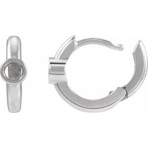 14K White Gold 3 mm Round Hoop Earring Mounting – image 3