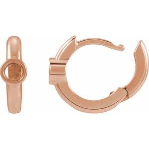 14K Rose Gold 3 mm Round Hoop Earring Mounting – image 3