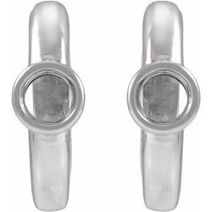 Platinum 3 mm Round Hoop Earring Mounting – image 2