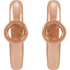 14K Rose Gold 3 mm Round Hoop Earring Mounting – image 2