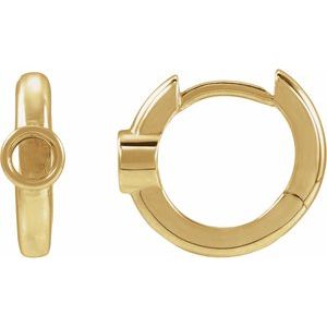 14K Yellow Gold 3 mm Round Hoop Earring Mounting
