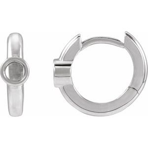 Platinum 3 mm Round Hoop Earring Mounting