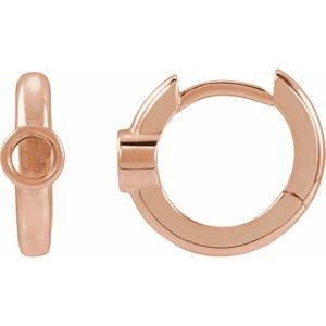 14K Rose Gold 3 mm Round Hoop Earring Mounting