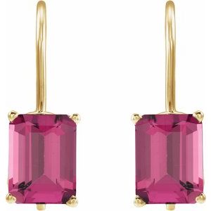 14K Yellow Gold Natural Pink Tourmaline Earrings – image 2