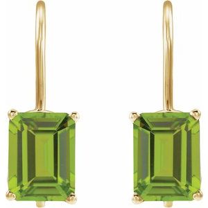 14K Yellow Gold Natural Peridot Earrings – image 2