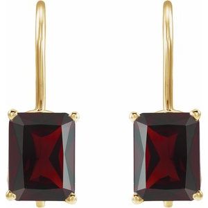 14K Yellow Gold Natural Mozambique Garnet Earrings – image 2