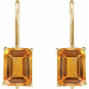 14K Yellow Gold Natural Citrine Earrings – image 2
