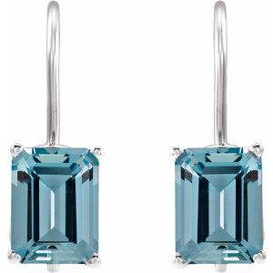 14K White Gold Natural Aquamarine Earrings – image 2