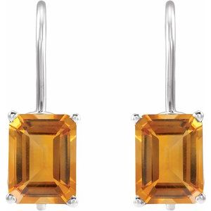 Platinum Natural Citrine Earrings – image 2
