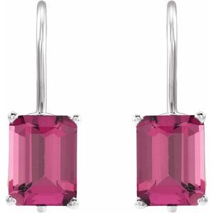 Sterling Silver Natural Pink Tourmaline Earrings – image 2