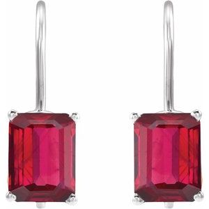 14K White Gold Lab-Grown Ruby Earrings – image 2