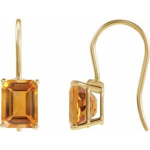 14K Yellow Gold Natural Citrine Earrings