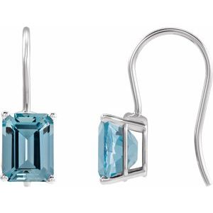 Sterling Silver Natural Aquamarine Earrings
