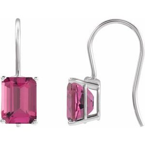 Platinum Natural Pink Tourmaline Earrings – image 2