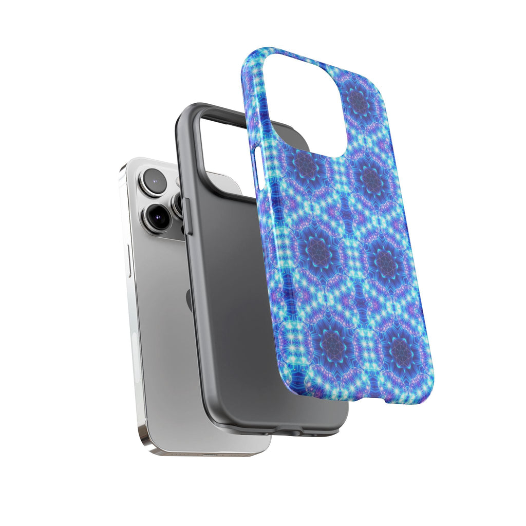 Blue Mandalas with Neon Lights Tough Phone Cases