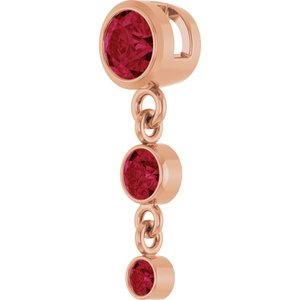 14K Rose Gold Lab-Grown Ruby Pendant – image 2