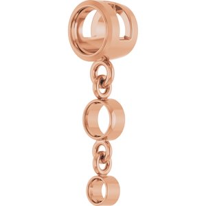 14K Rose Gold 4 mm Round Graduated Slide Pendant Mounting – image 4
