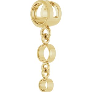10K Yellow Gold 4 mm Round Graduated Slide Pendant Mounting – image 4