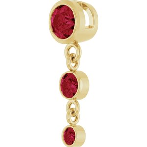 14K Yellow Gold Lab-Grown Ruby Pendant – image 2