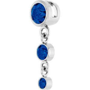 Platinum Lab-Grown Blue Sapphire Pendant – image 2