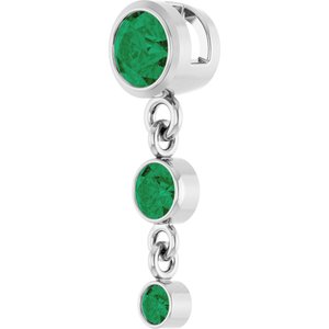 Sterling Silver Lab-Grown Emerald Pendant – image 2