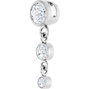 10K White Gold 4 mm Round Graduated Slide Pendant Mounting – image 3