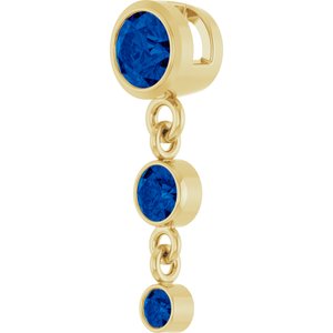 14K Yellow Gold Lab-Grown Blue Sapphire Pendant – image 2
